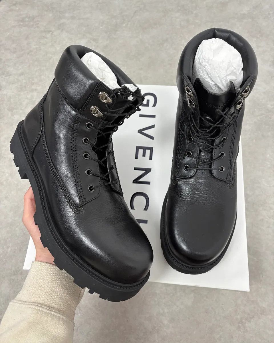 Givenchy Givenchy 4G Storm Calf Leather Black Lace Up Boots Size US 12 / EU 45 - 1 Thumbnail