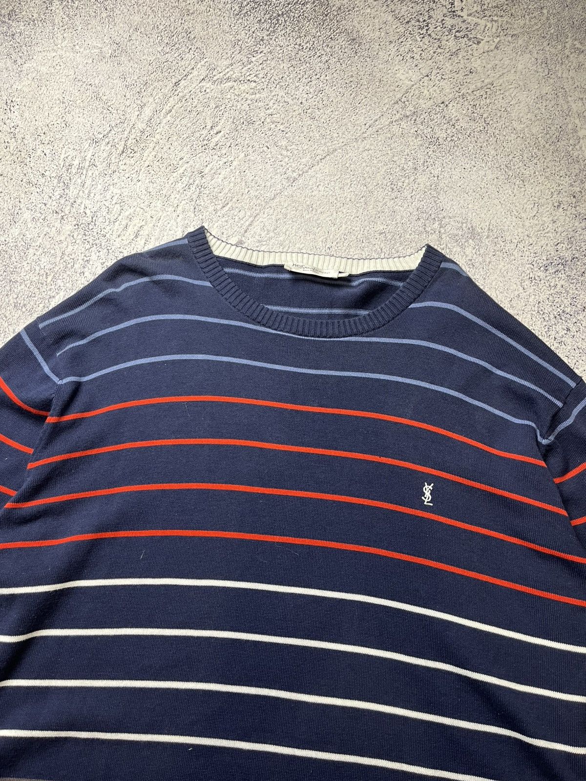 Vintage Vintage YSL Yves Saint Laurent Crewneck Knit Sweater 90s Size US XXL / EU 58 / 5 - 6 Thumbnail