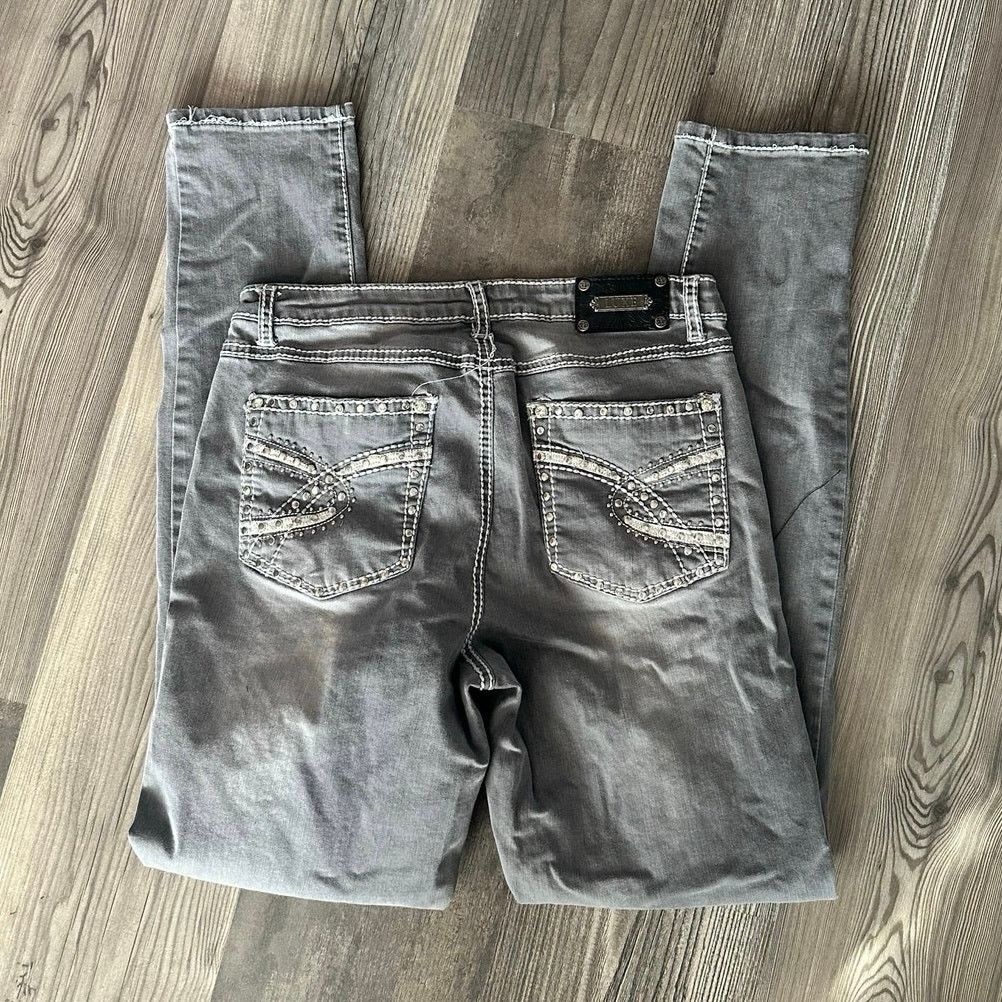Other tru luce jeans gray bedazzled silver mid rise jeans Size 30" / US 8 / IT 44 - 3 Thumbnail