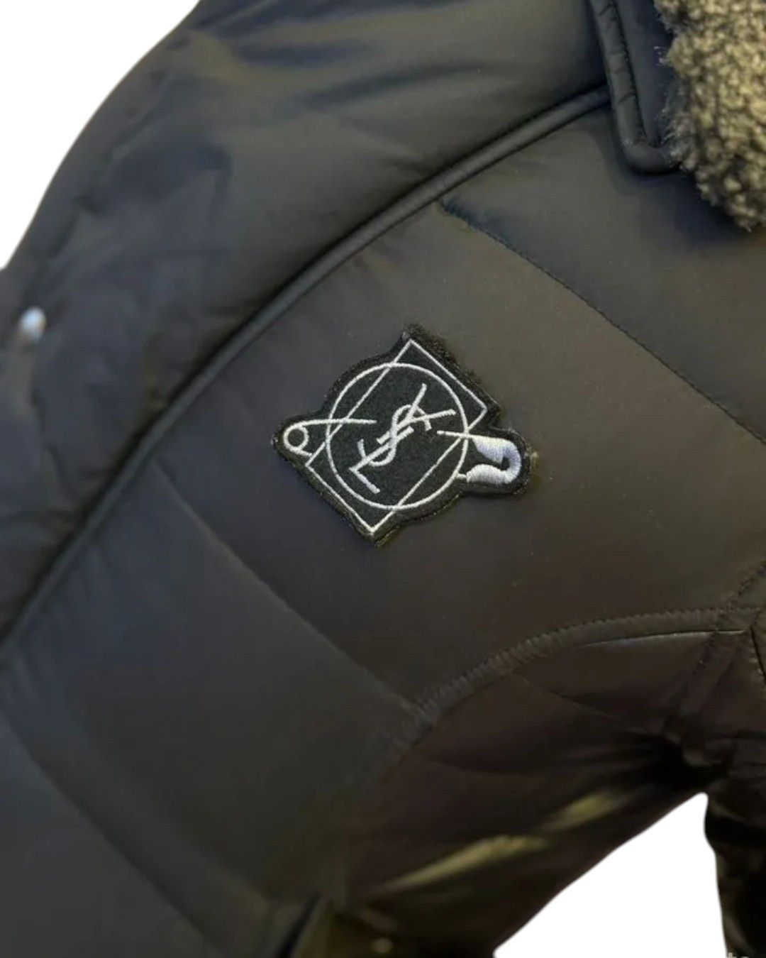 Yves Saint Laurent SHEARLING COLLAR GOOSE DOWN PADDED BIKER BOMBER JACKET Size US L / EU 52-54 / 3 - 4 Thumbnail
