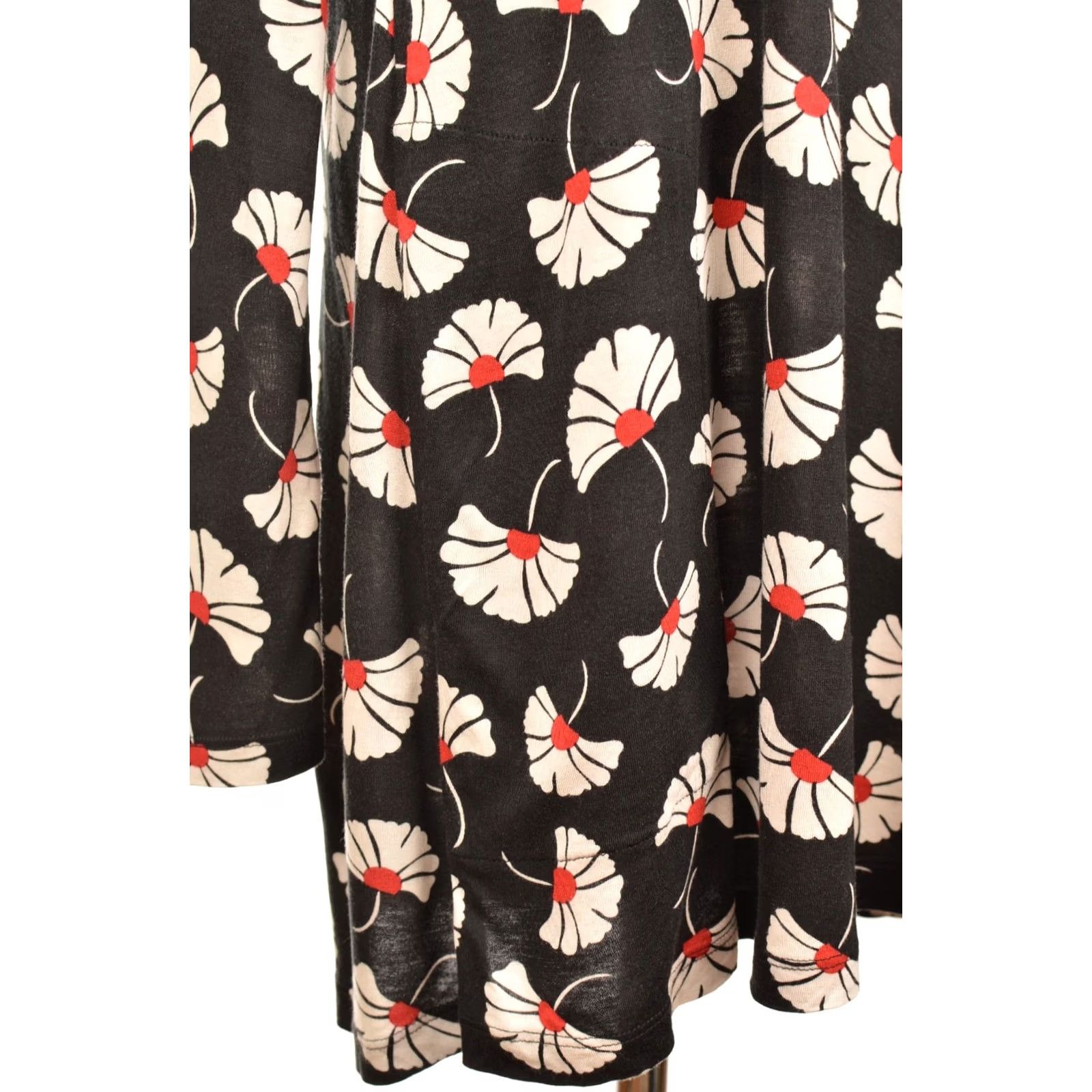 Vintage Gudrun Sjoden DDP Floral Print Black Modal Dress Greece M Women Midi Dress Black Short Description Included Size M / US 6-8 / IT 42-44 - 3 Thumbnail