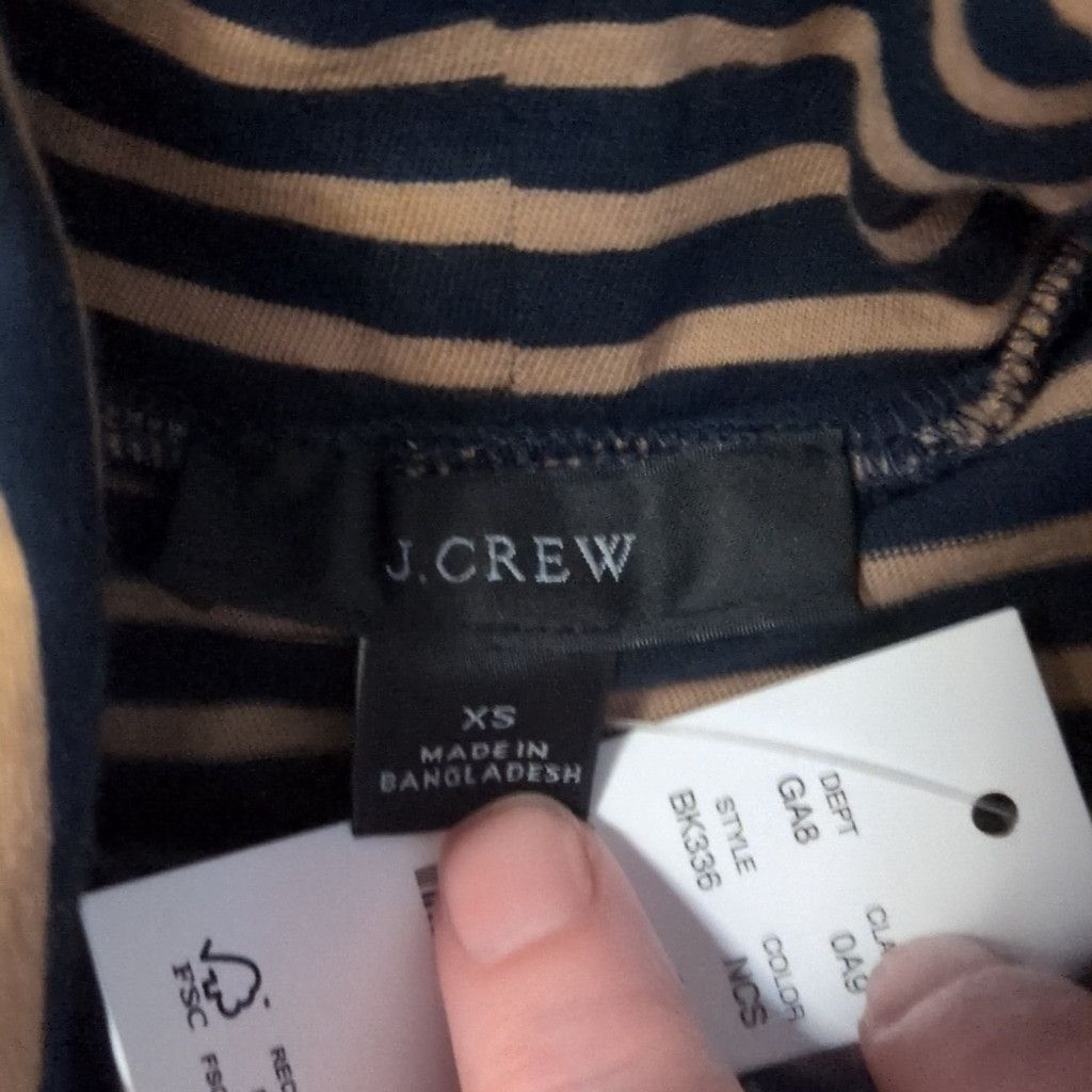 J.Crew J. Crew Navy Camel Stripe Tissue Turtleneck Size XS Size XS / US 0-2 / IT 36-38 - 3 Thumbnail