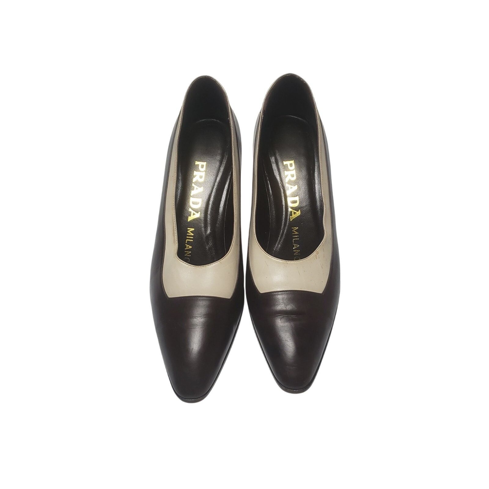 Prada Vintage Prada leather Heels tan and brown Size US 8 / IT 38 - 7 Thumbnail