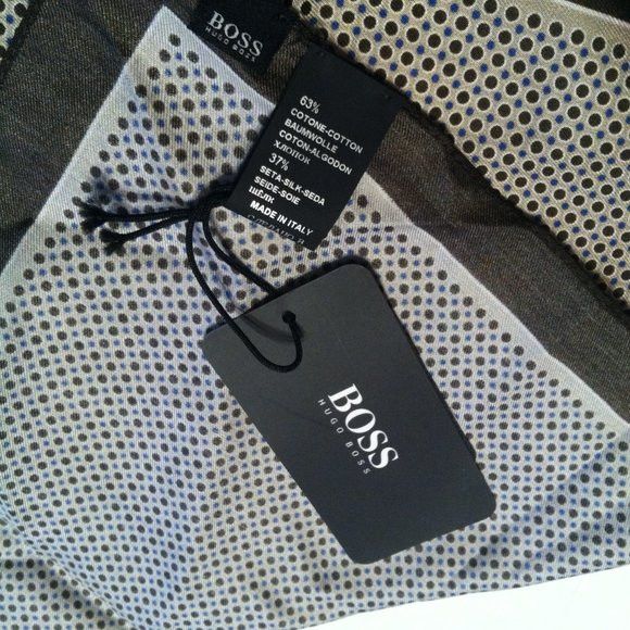Hugo Boss HUGO BOSS MENS NEW 63%COTTON 37%SILK POCKET SQUARE 12" X 12" Size ONE SIZE - 3 Thumbnail