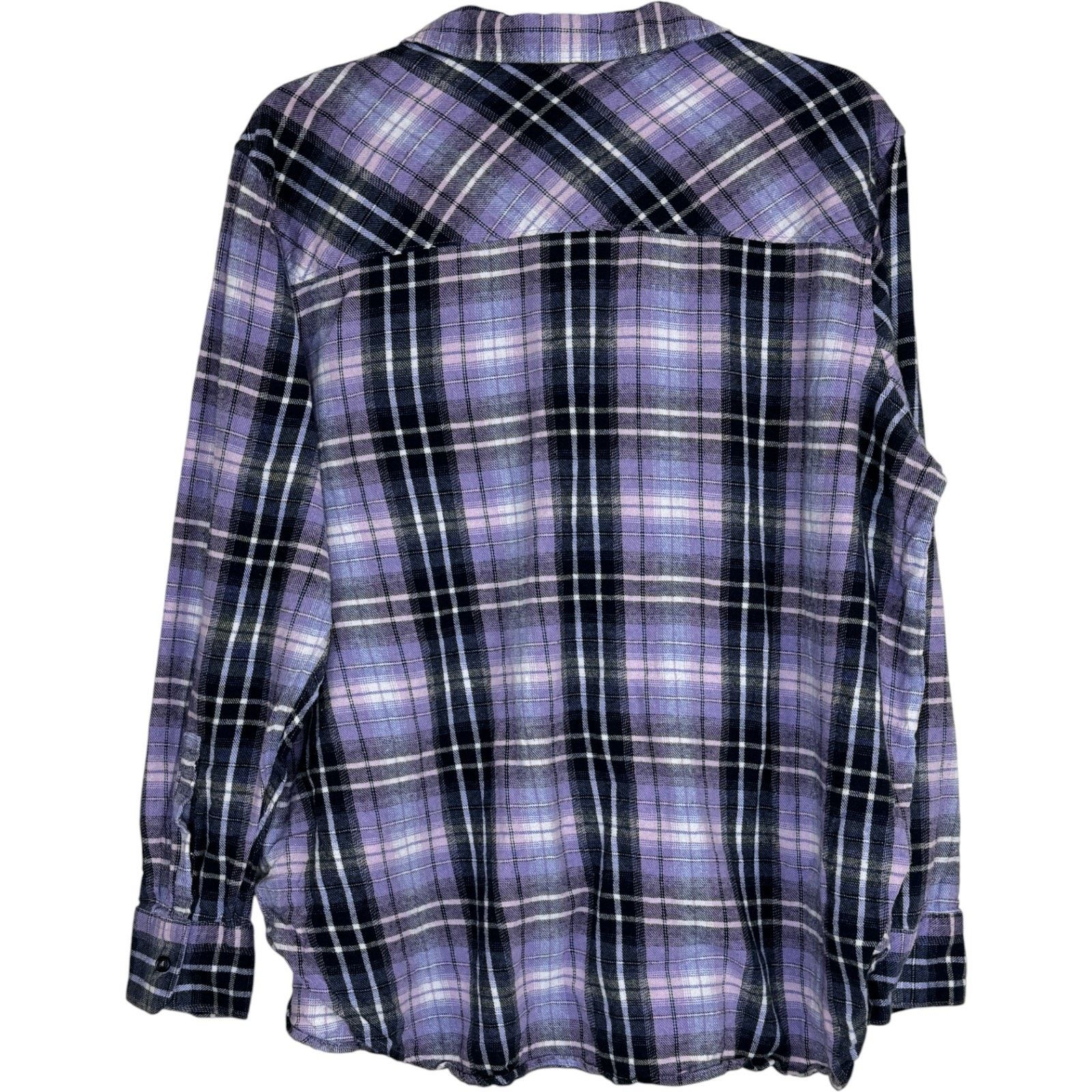 Other Woolrich Plaid Flannel Shirt XXL Purple Black Long Sleeve Size XXL / US 16-18 / IT 52-54 - 6 Thumbnail