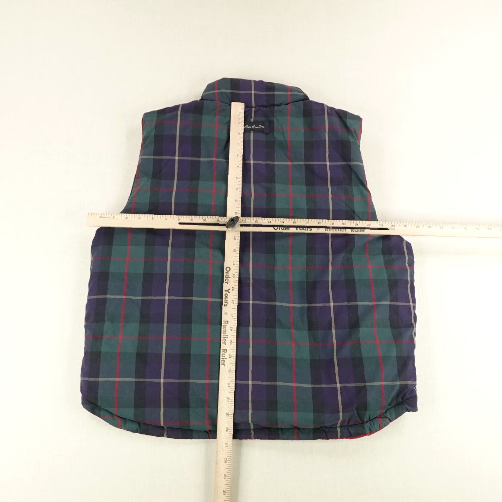 Eddie Bauer Vintage Eddie Bauer Vest Men Medium Red Green Blue Tartan Reversible Goose Down Jacket Coat Down Insulation Lining Polyester Polyester Pockets Zipper Size US M / EU 48-50 / 2 - 4 Thumbnail