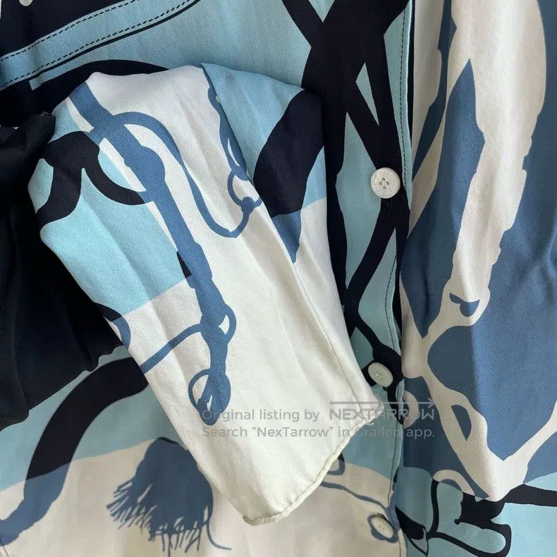 Hermes Hermes Mulberry Silk Blue Shirt Size XXS / US 00 / IT 34 - 3 Thumbnail