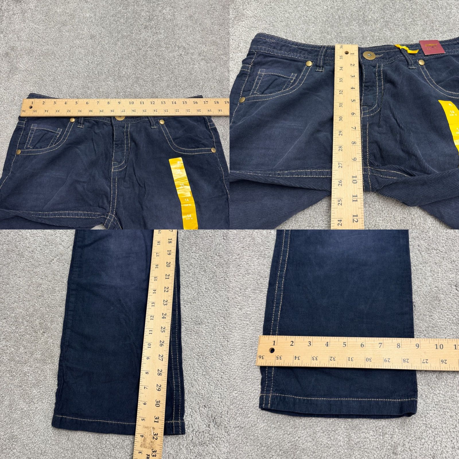CO VINTAGE Denim Co Jeans Womens 14 Denim Co Denim Co Jeans 14 Navy Blue Mid Rise Corduroy Boyfriend Regular 5-Pocket Blue Mens Womens Girls Boys Size 36" / US 14 / IT 50 - 9 Thumbnail