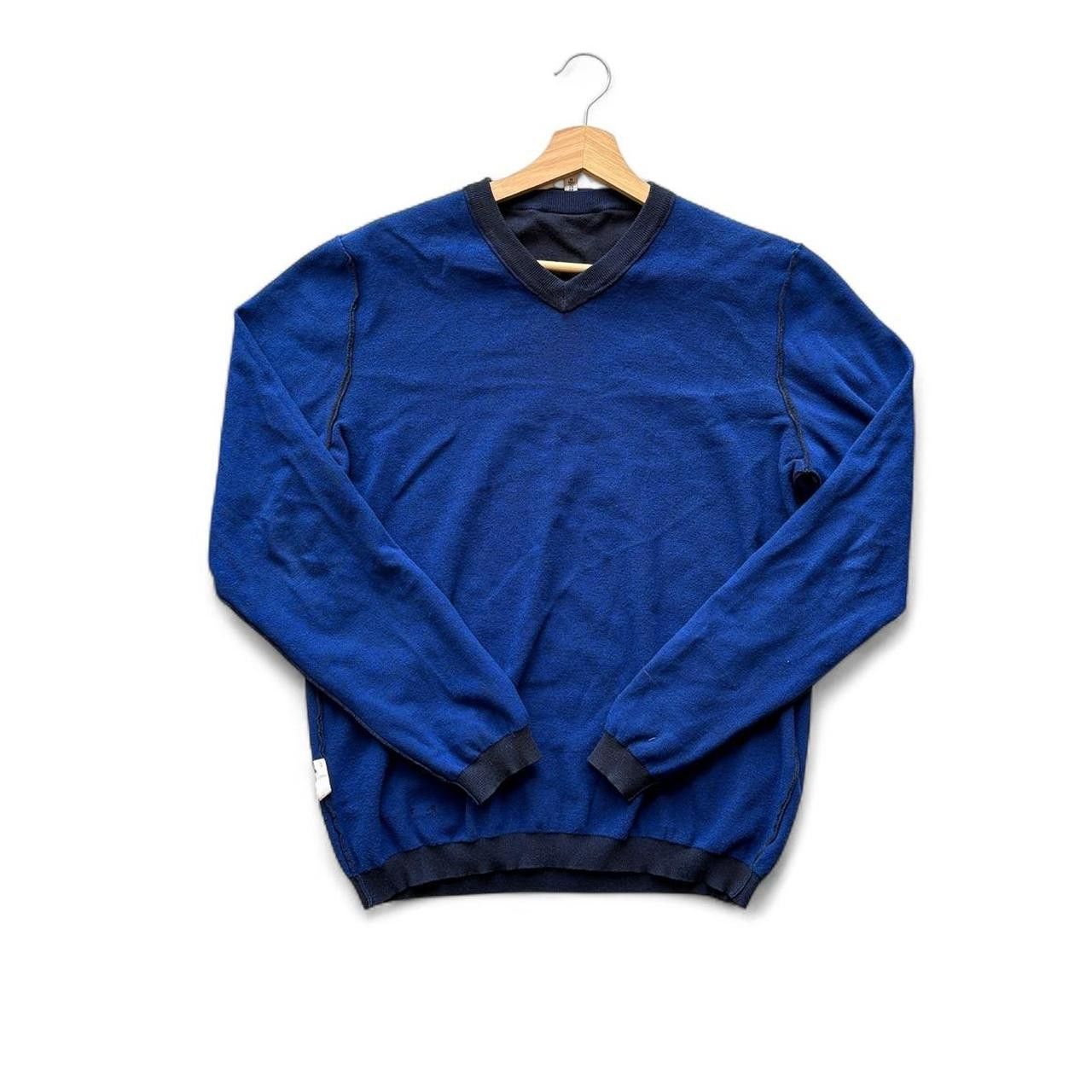 Armani Collezioni Armani Collezioni navy blue double face vneck wool sweater M Size US M / EU 48-50 / 2 - 5 Thumbnail
