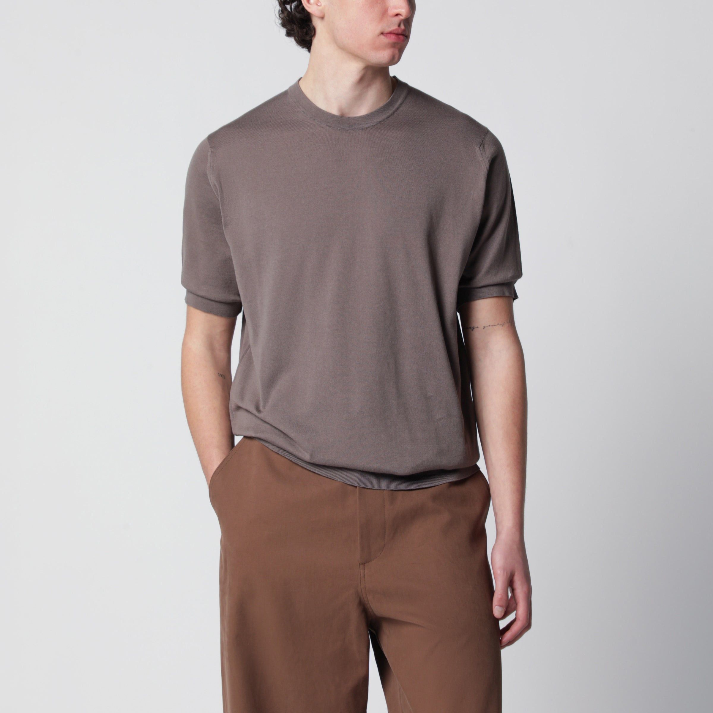 John Smedley John Smedley Kempton Moss Beige Cotton Sweater Size US M / EU 48-50 / 2 - 1 Thumbnail