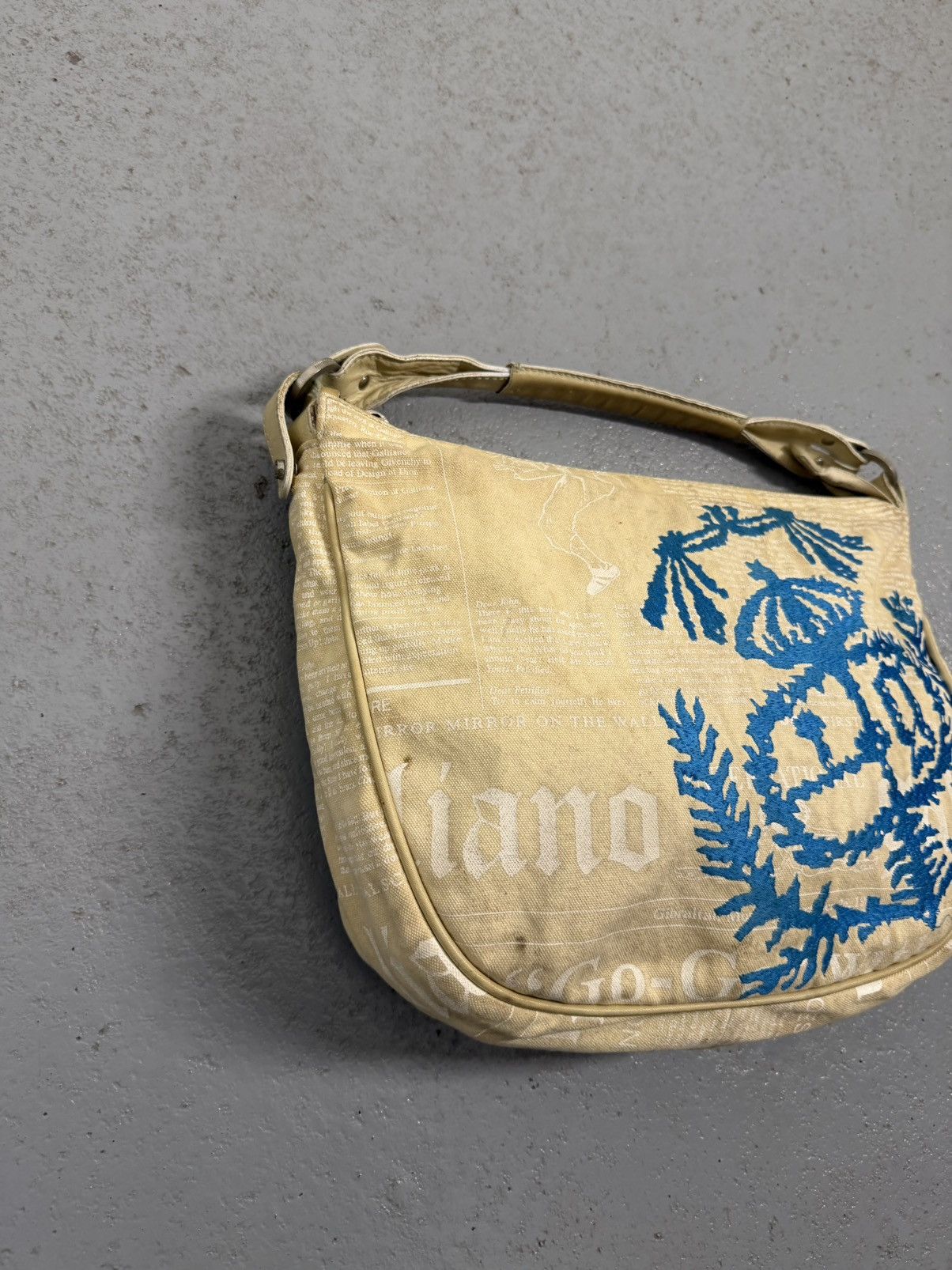 John Galliano John Galliano Gazette Embroidered Logo Handbag Size ONE SIZE - 4 Thumbnail