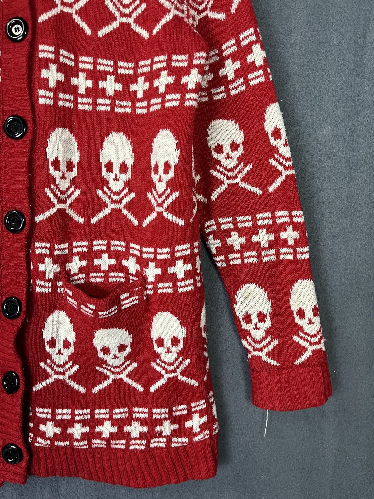 Aran Isles Knitwear × Seditionaries Skull Knit Cardigan Hoodie Sweater Size US M / EU 48-50 / 2 - 6 Thumbnail