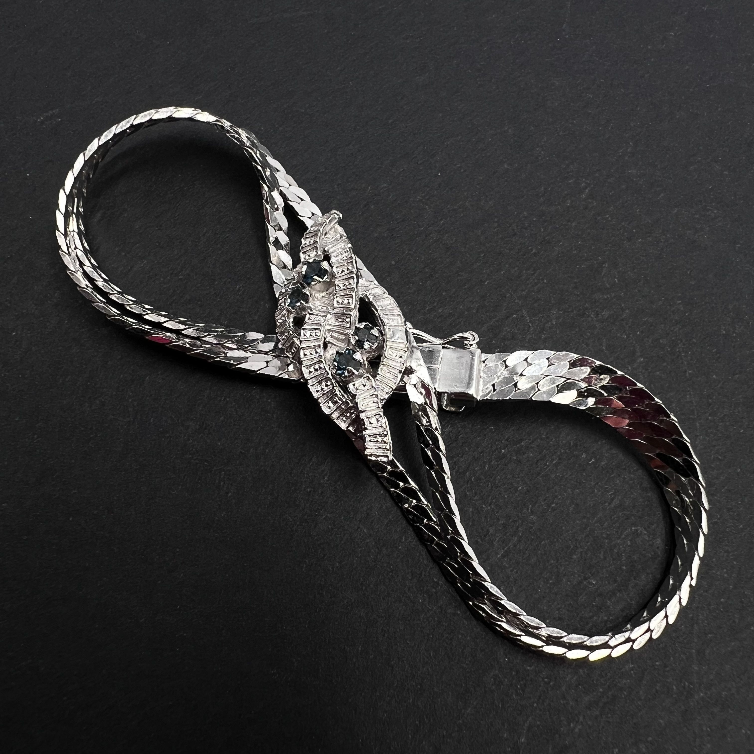 Vintage Silver 835 Bracelet with Four Natural Stones