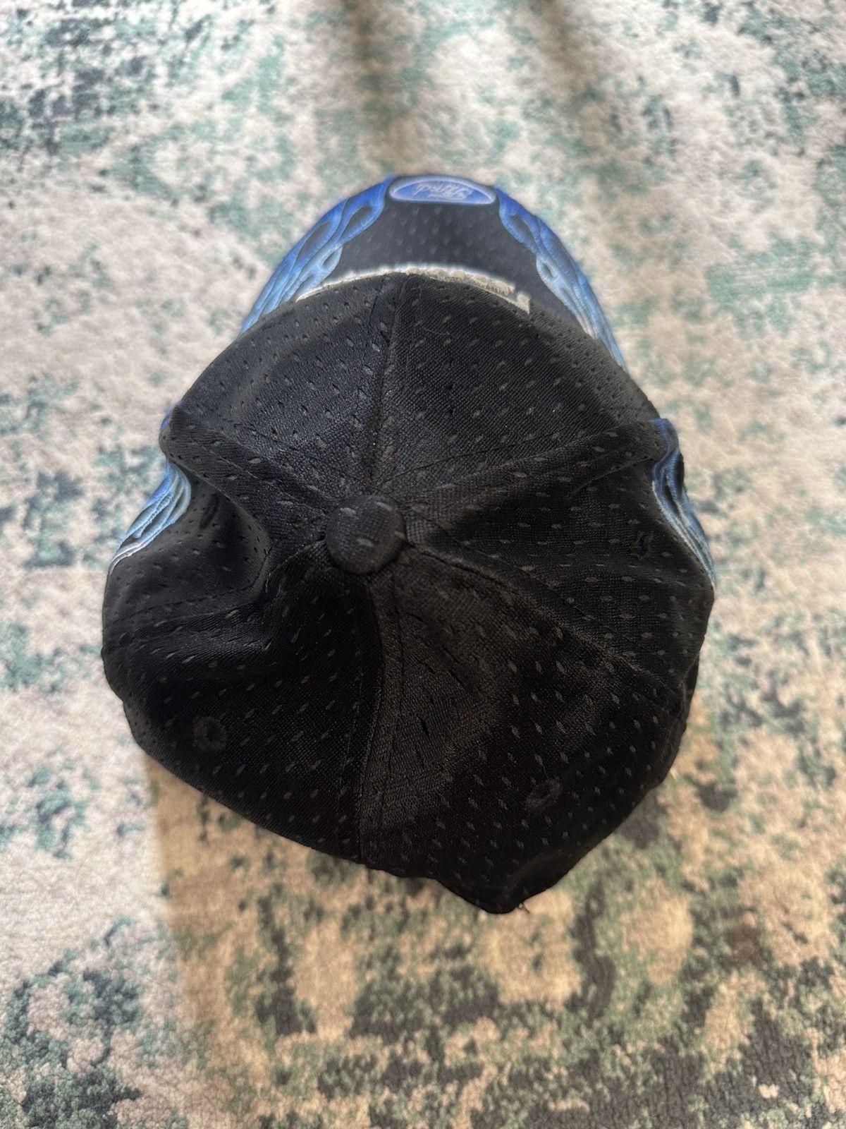 Ford × Vintage Vintage Ford Racing Black and Blue Flames Fire Baseball Cap Size ONE SIZE - 6 Thumbnail