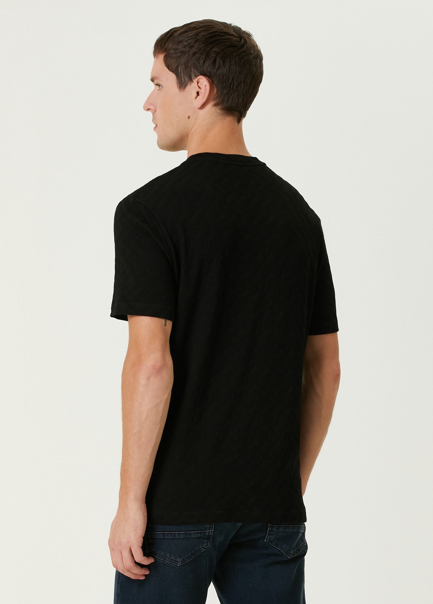 Giorgio Armani GIORGIO ARMANI mainline black zigzag pattern t-shirt Size US M / EU 48-50 / 2 - 2 Thumbnail