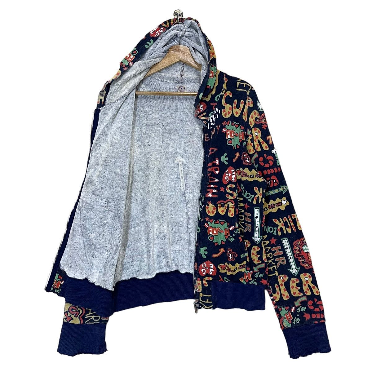 Japanese Brand × Vintage Vintage 90’s Super Slick Art Design Zipper Hoodie Size US M / EU 48-50 / 2 - 9 Thumbnail