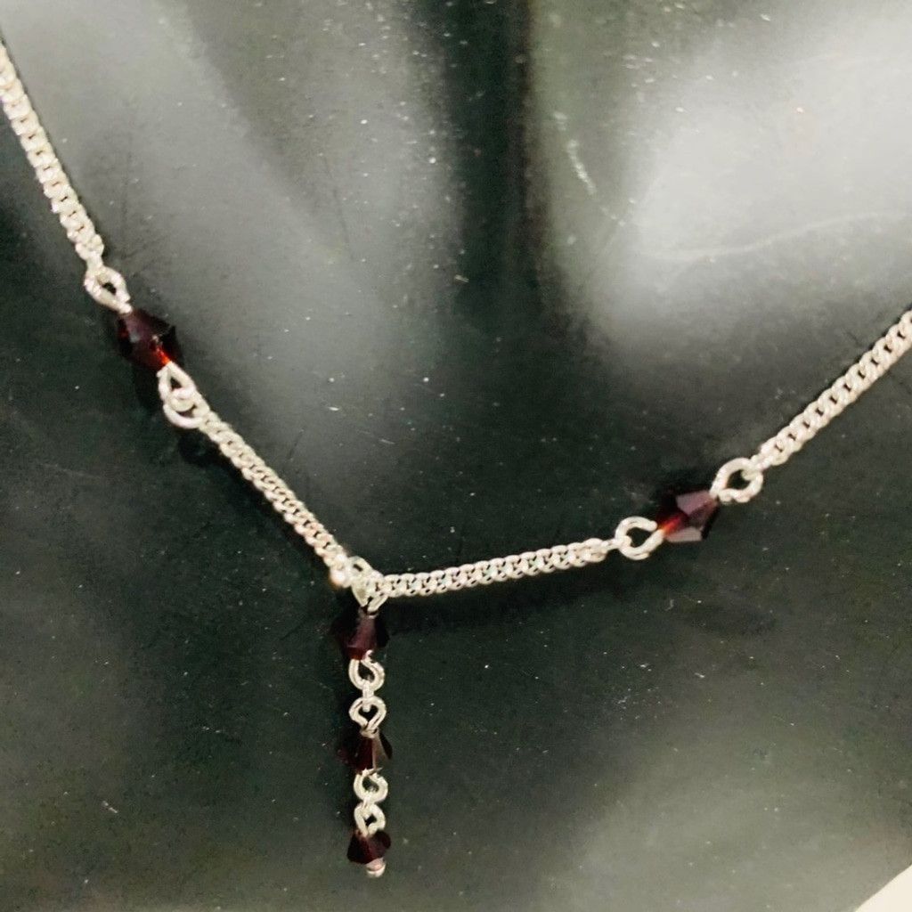 Nina Ricci Nina Ricci silver necklace with garnet stones Size ONE SIZE - 3 Thumbnail