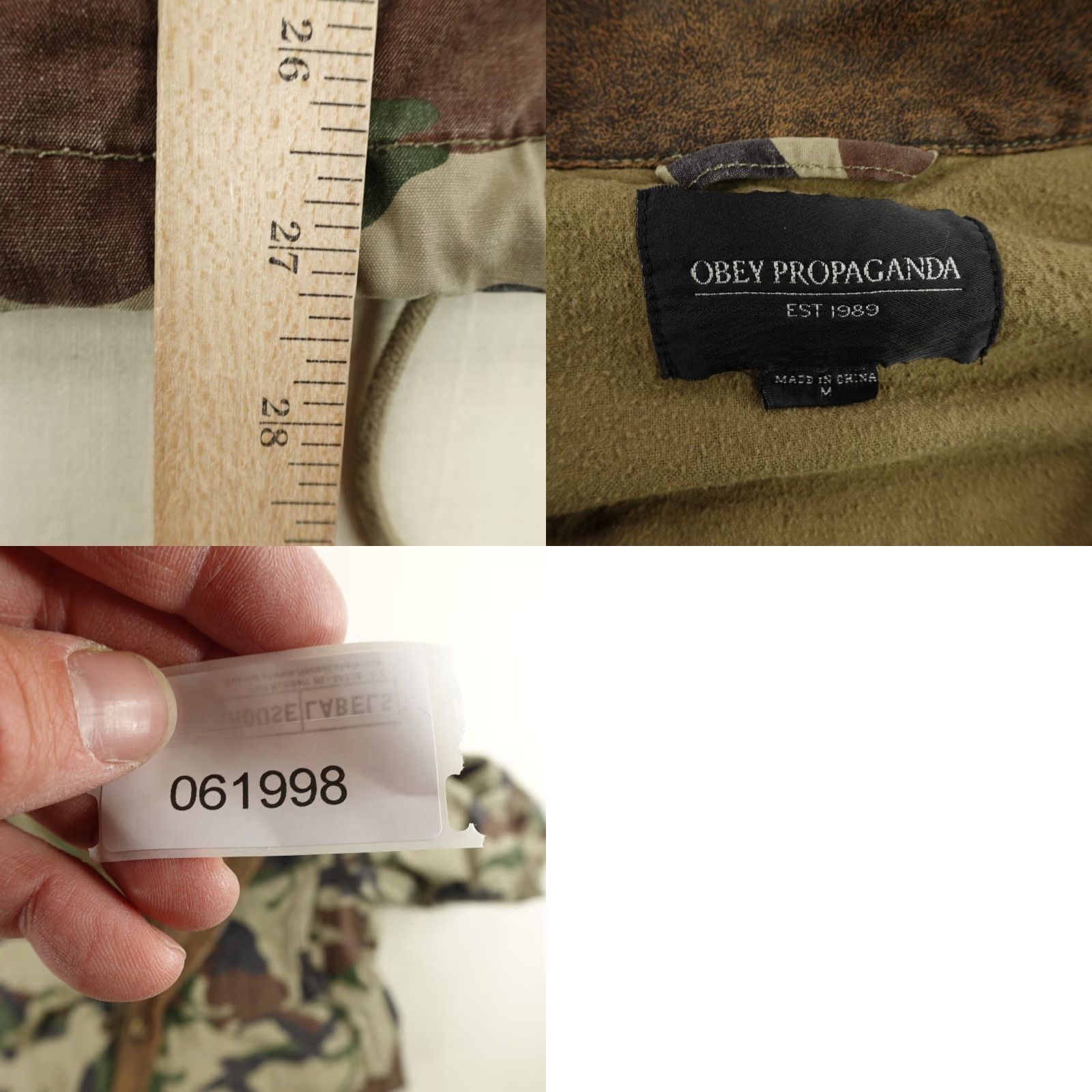 Obey Obey Propaganda Jacket Mens Medium Green Camo Military Field Coat Hidden Hood Size US M / EU 48-50 / 2 - 8 Thumbnail