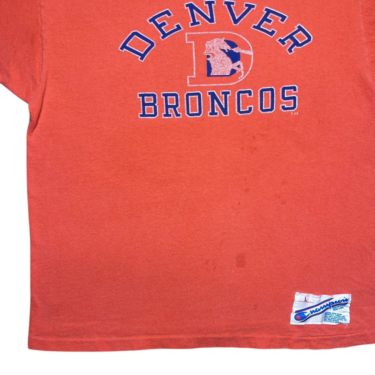 Champion × NFL × Vintage Vintage 1980s NFL Denver Broncos Champion Quarter Sleeve Tee Size US L / EU 52-54 / 3 - 5 Thumbnail