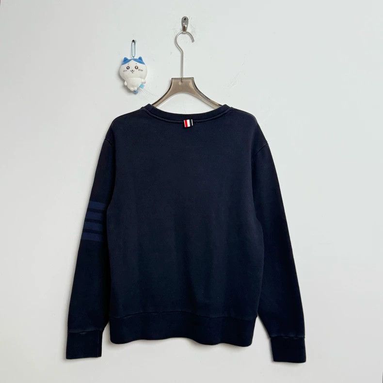 Thom Browne Thom Browne Dark blue four-striped sweatshirt 2503-Nextarr Size US XL / EU 56 / 4 - 3 Thumbnail