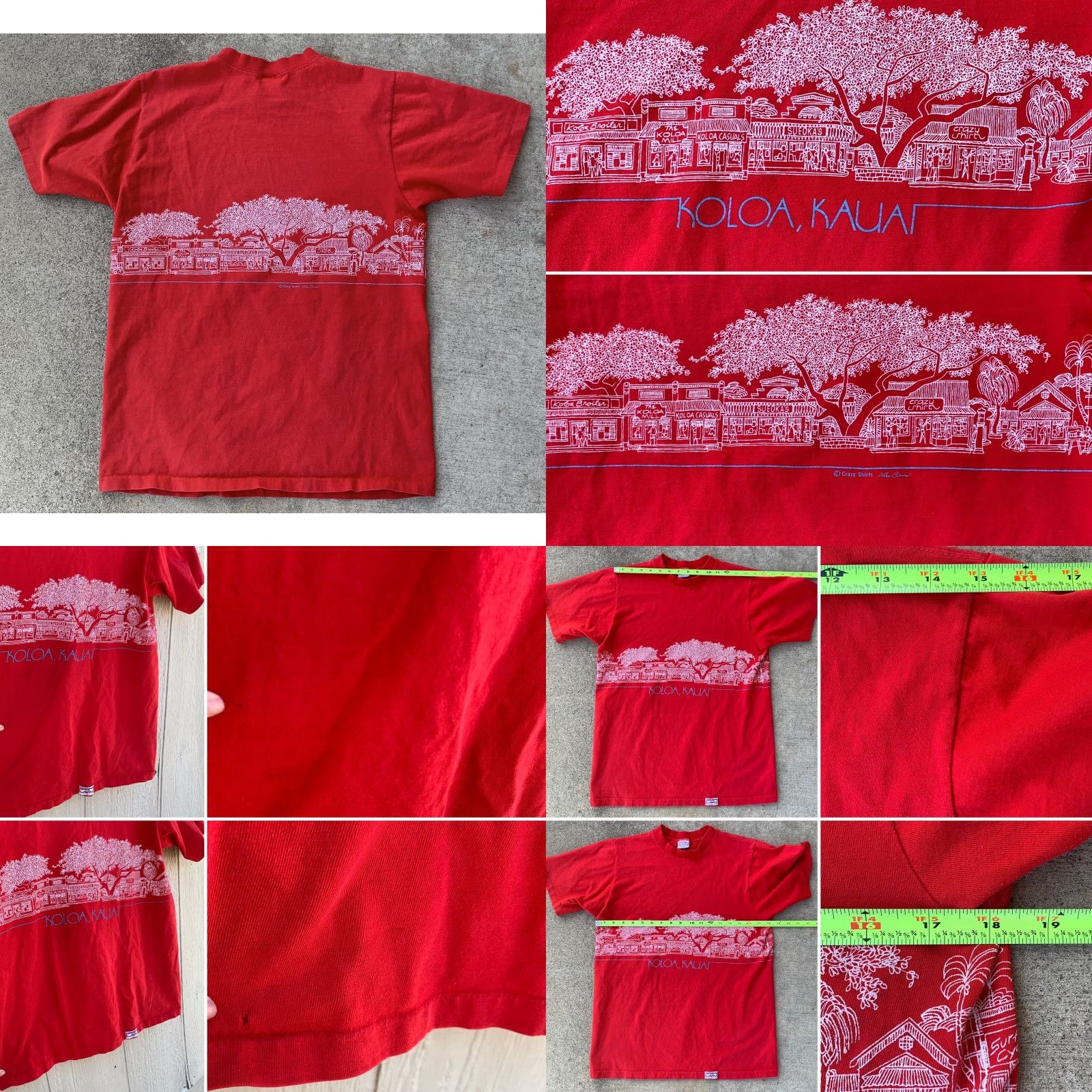 Vintage VINTAGE Crazy Shirts Hawaii T-Shirt M Red 1980s Men Graphic Tee Single Stitch 100% Cotton USA Size US M / EU 48-50 / 2 - 8 Thumbnail