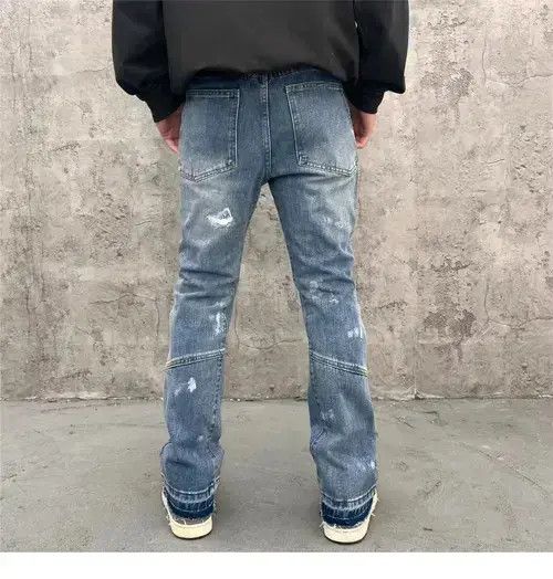 Defective Struct distressed grunge paint flared jeans Size US 30 / EU 46 - 4 Thumbnail