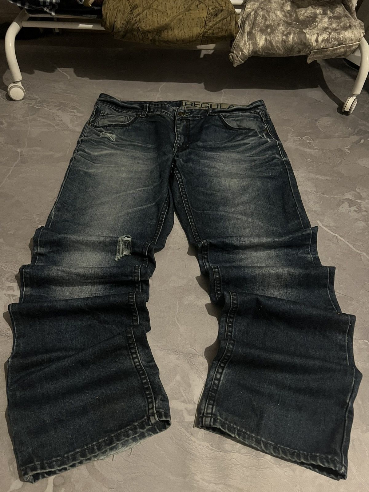 Vintage Vintage Baggy Damage Swag Jean — Streetwear Grunge Y2K 90 Size US 39 - 1 Thumbnail