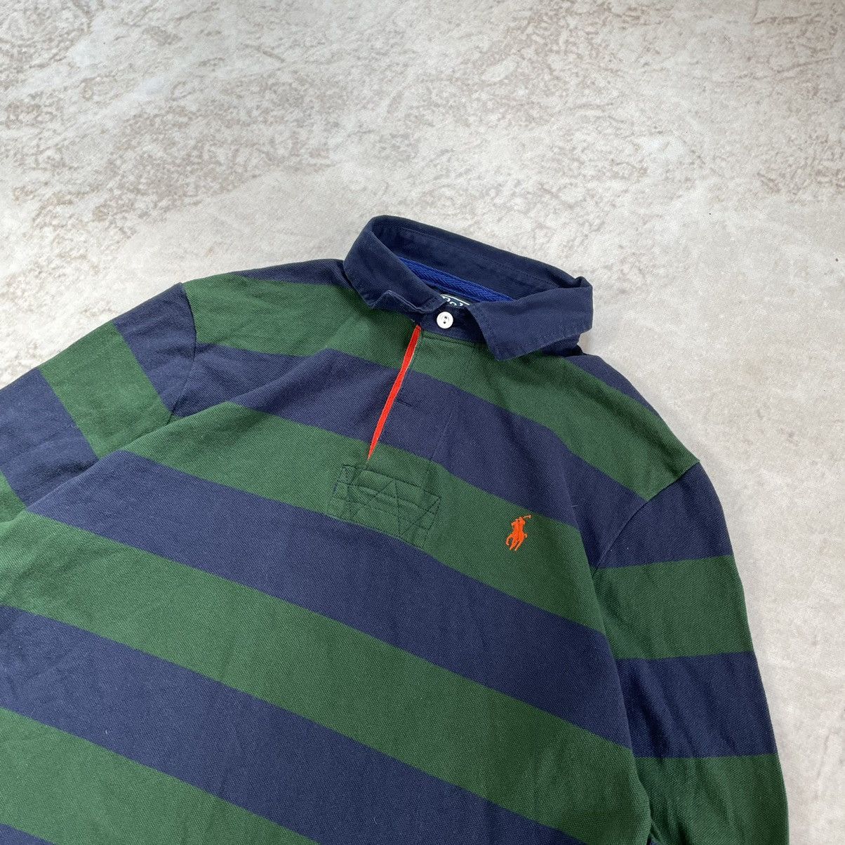 Polo Ralph Lauren × Vintage Vintage 90s Polo Ralph Lauren Chief Keef Stripe Rugby Shirt Size US M / EU 48-50 / 2 - 5 Thumbnail
