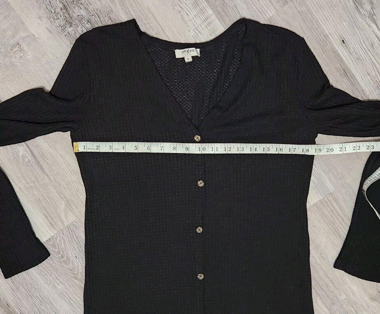 Designer Umgee Sweater Dress Medium V Neck Button Down waffle Size M / US 6-8 / IT 42-44 - 5 Thumbnail