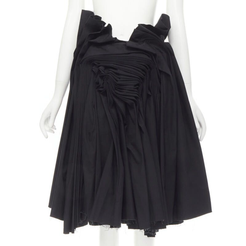 Junya Watanabe JUNYA WATANABE 1998 Runway Vintage black Madame Grey draped pleat skirt Size 27" / US 4 / IT 40 - 1 Thumbnail