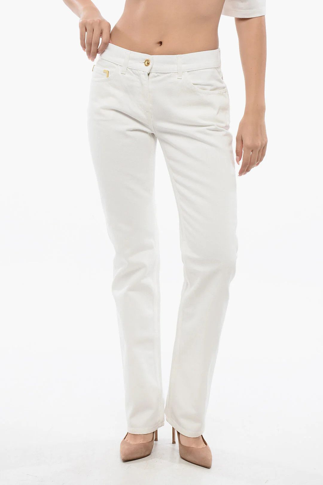 Palm Angels og1mm0326 Straight-Fit Jeans in White Size 26" / US 2 / IT 38 - 1 Thumbnail