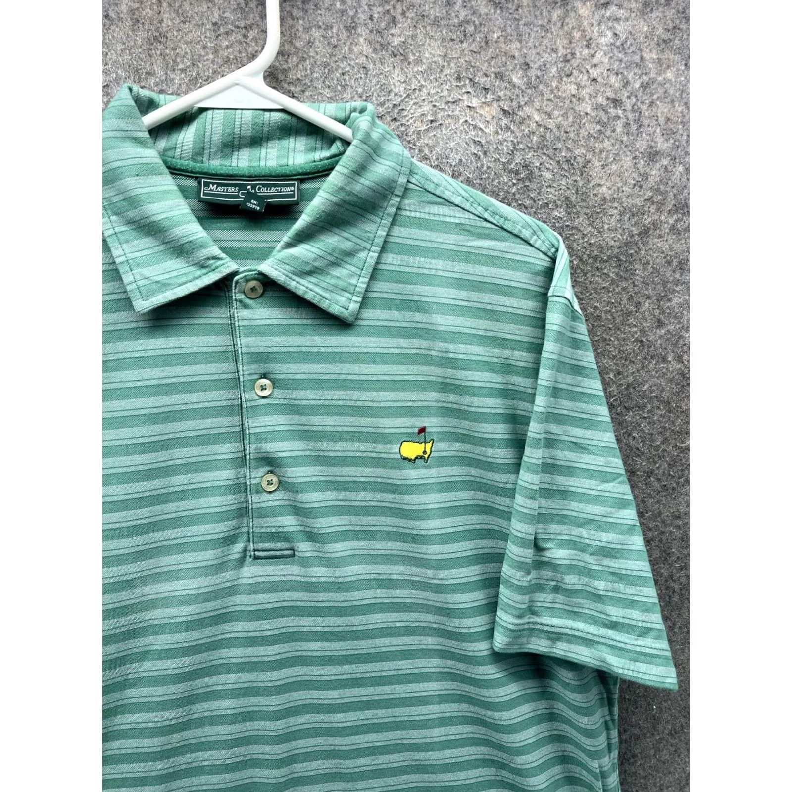 Vintage VINTAGE Masters Collection Golf Polo Shirt Mens L Green Stripe Augusta National Logo Size US L / EU 52-54 / 3 - 5 Thumbnail