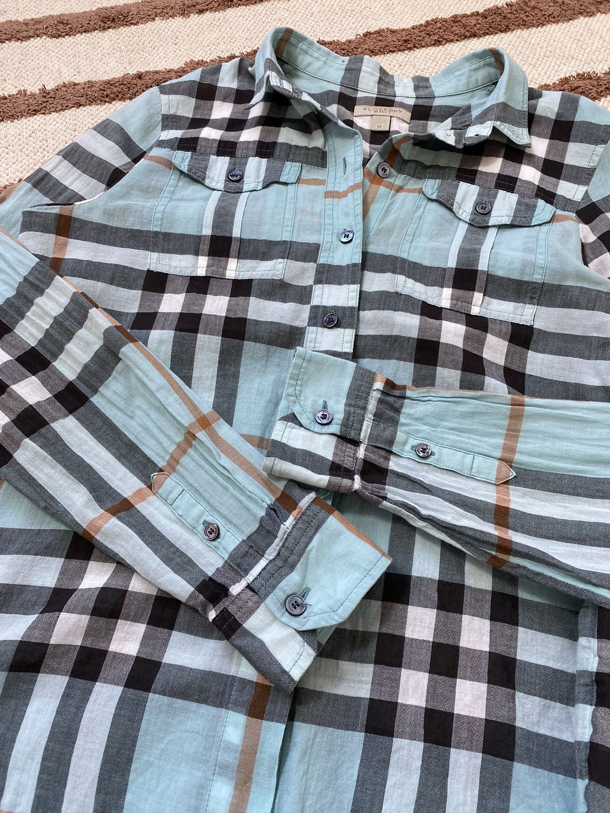 Burberry VINTAGE BURBERRY NOVA CHECK MINT SHIRT Size M / US 6-8 / IT 42-44 - 5 Thumbnail