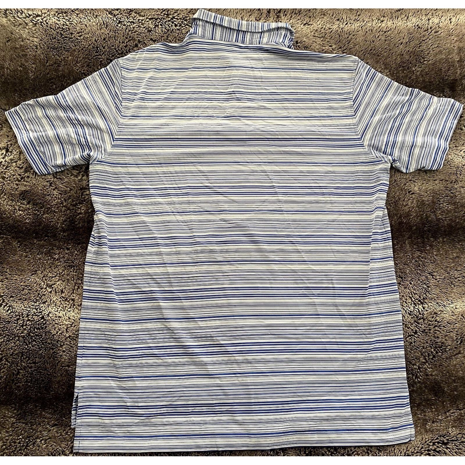 Peter Millar Peter Millar Summer Comfort Polo Mens Large Striped Golf Performance Whisper Rock Size US L / EU 52-54 / 3 - 2 Thumbnail
