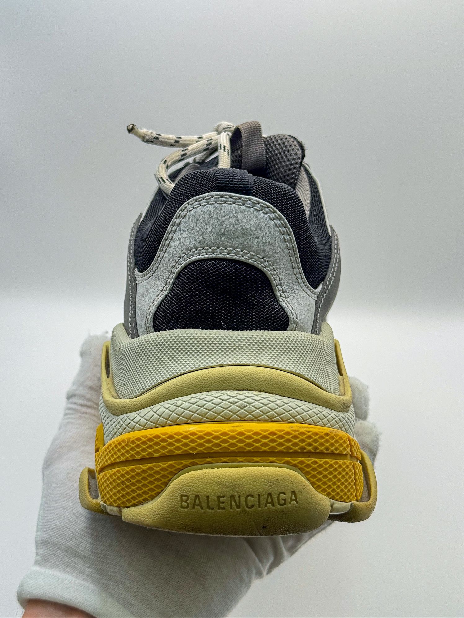 Balenciaga Balenciaga Triple S Gray/Yellow/Black Sneakers Size US 11 / EU 44 - 10 Thumbnail
