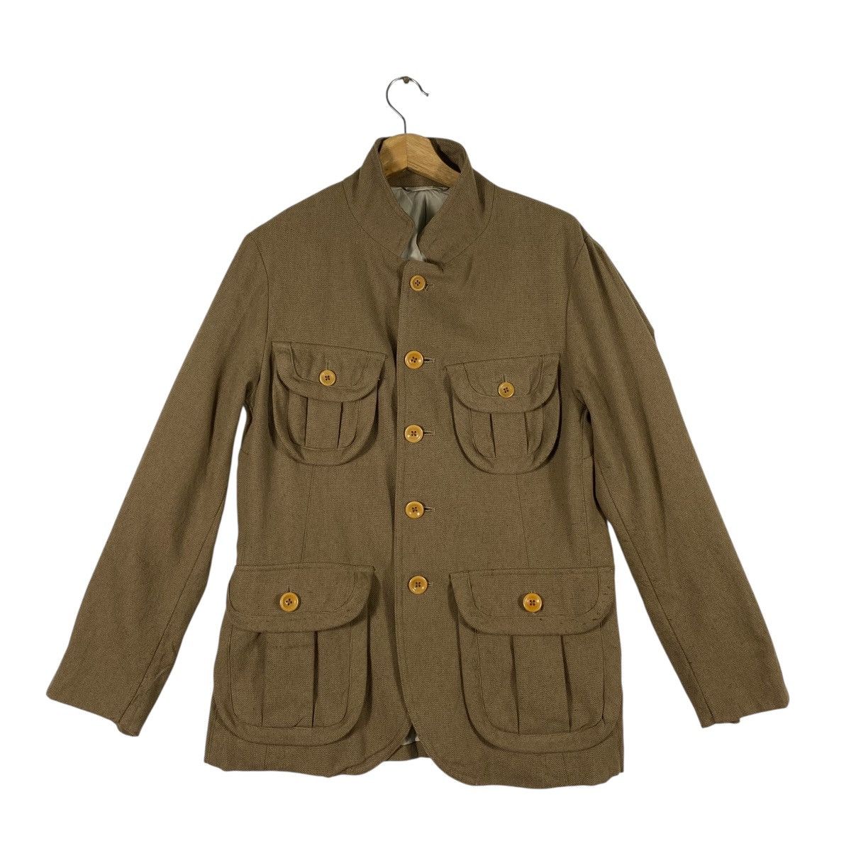 Japanese Brand Soutiencol Wool Button Jacket Size 3 (M) Brown Colour Size US M / EU 48-50 / 2 - 1 Thumbnail