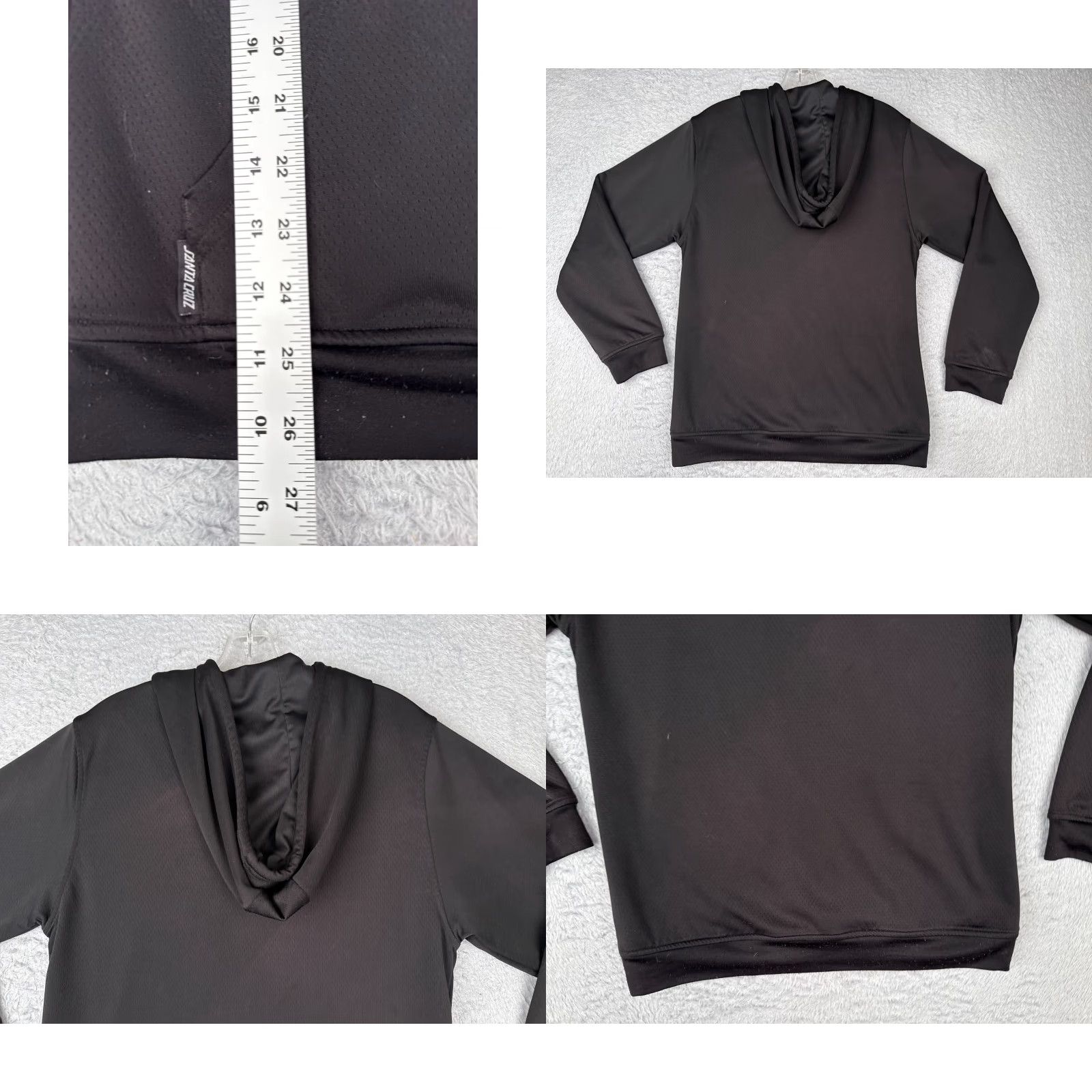 Vintage Santa Cruz Hoodie Women Small Black 100% Polyester Hooded Pockets Logo Crew Neck Pullover Size S / US 4 / IT 40 - 9 Thumbnail