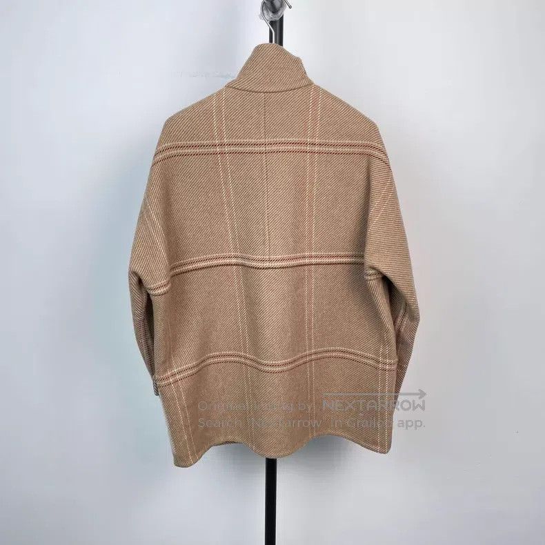 Hermes Hermes Khaki color patchwork tartan pure cashmere coat Size XS / US 0-2 / IT 36-38 - 2 Thumbnail