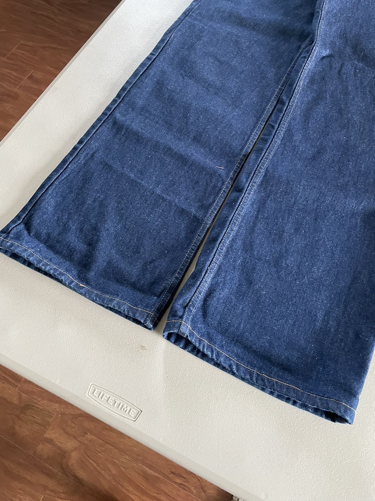 Other Vintage 80’s Big Blue Wide Leg Indigo Blue Denim Jeans Size US 31 - 3 Thumbnail
