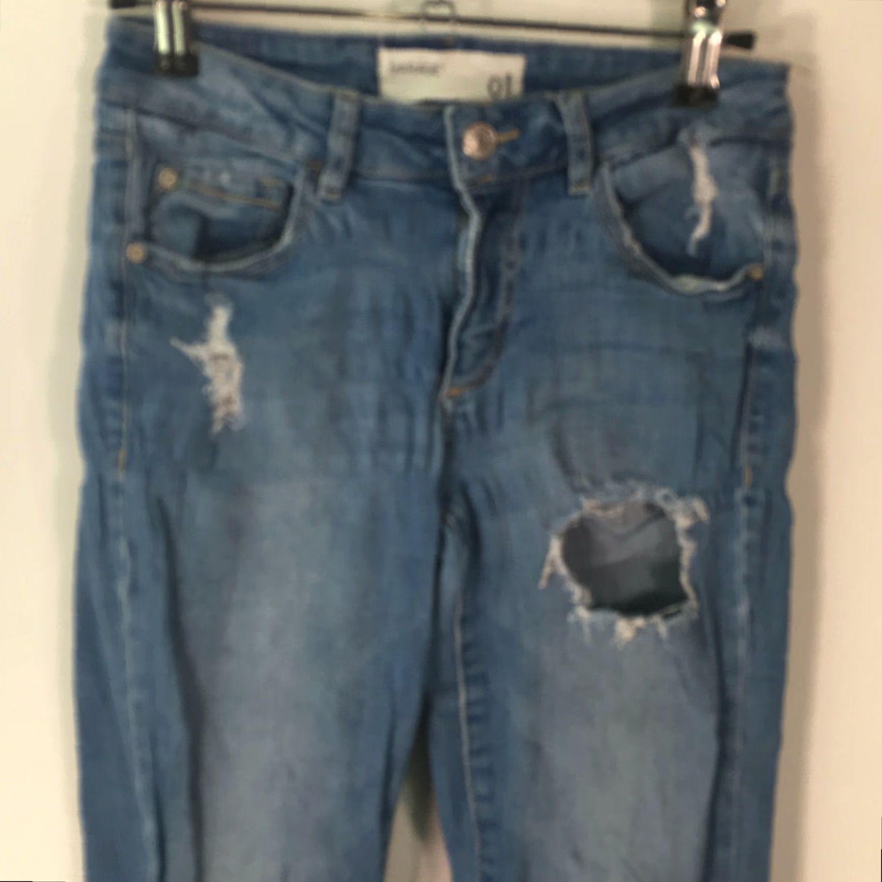 Garage Garage Jeans Skinny Distressed Blue Denim Ultra Low Rise 26x26 Juniors 1 Womens Size 25" / US 0 / IT 36 - 3 Thumbnail