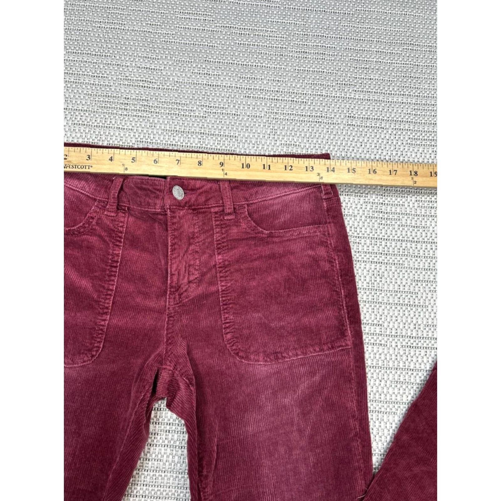 Vintage Pilcro The Icon Jeans Women 26 Red Corduroy Flared Cotton Stretch Mid Rise 28x30 City Preppy Womens Size 26" / US 2 / IT 38 - 3 Thumbnail