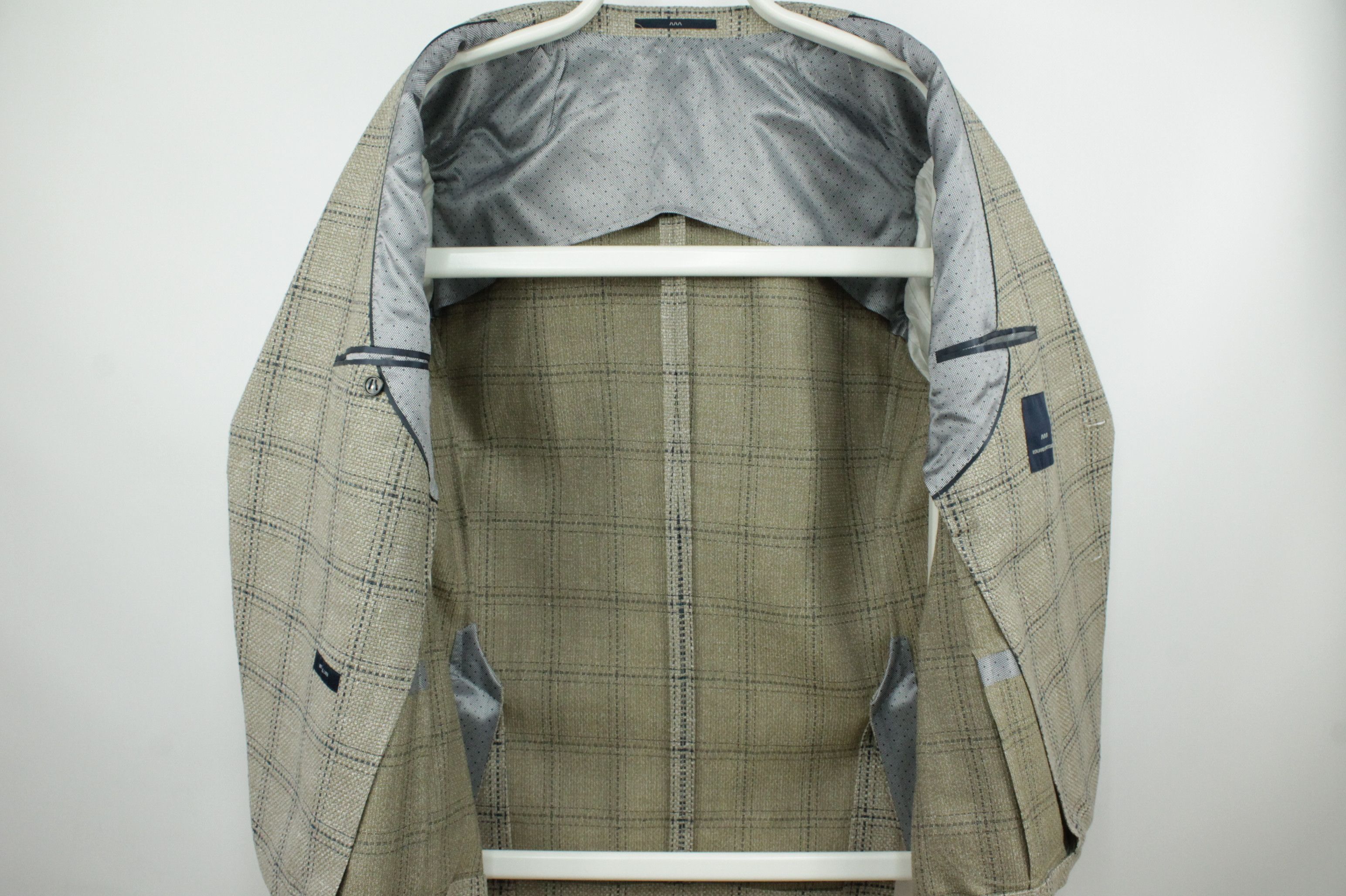 Other Eduard Dressler Knitted Wool Linen Checked Sport Coat Men's Size US L / EU 52-54 / 3 - 7 Thumbnail