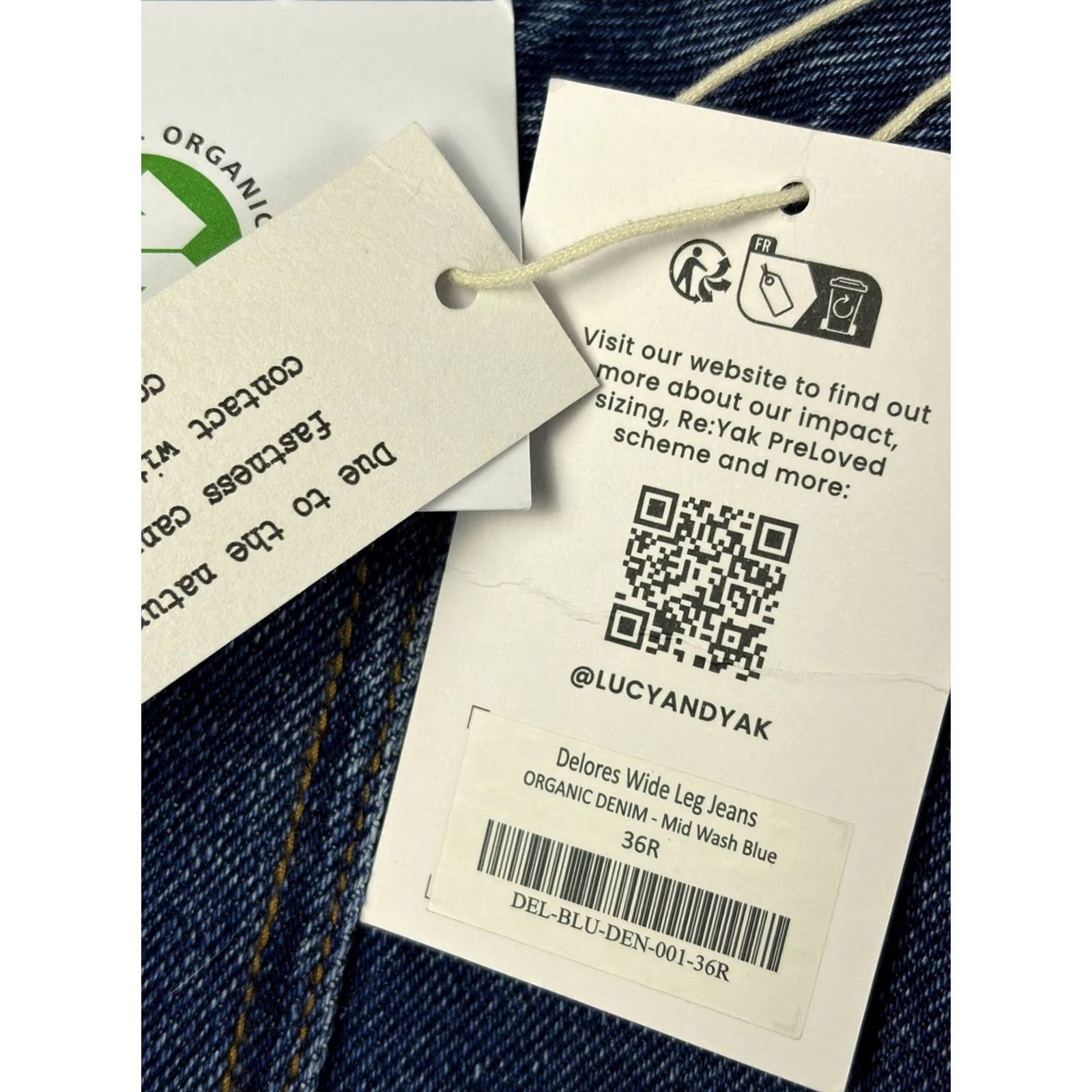 Vintage Lucy & Yak Delores Jeans Womens 36x31 Denim Midwash Blue Wide Leg Jeans Womens 36 Regular Blue Size 25" / US 0 / IT 36 - 5 Thumbnail