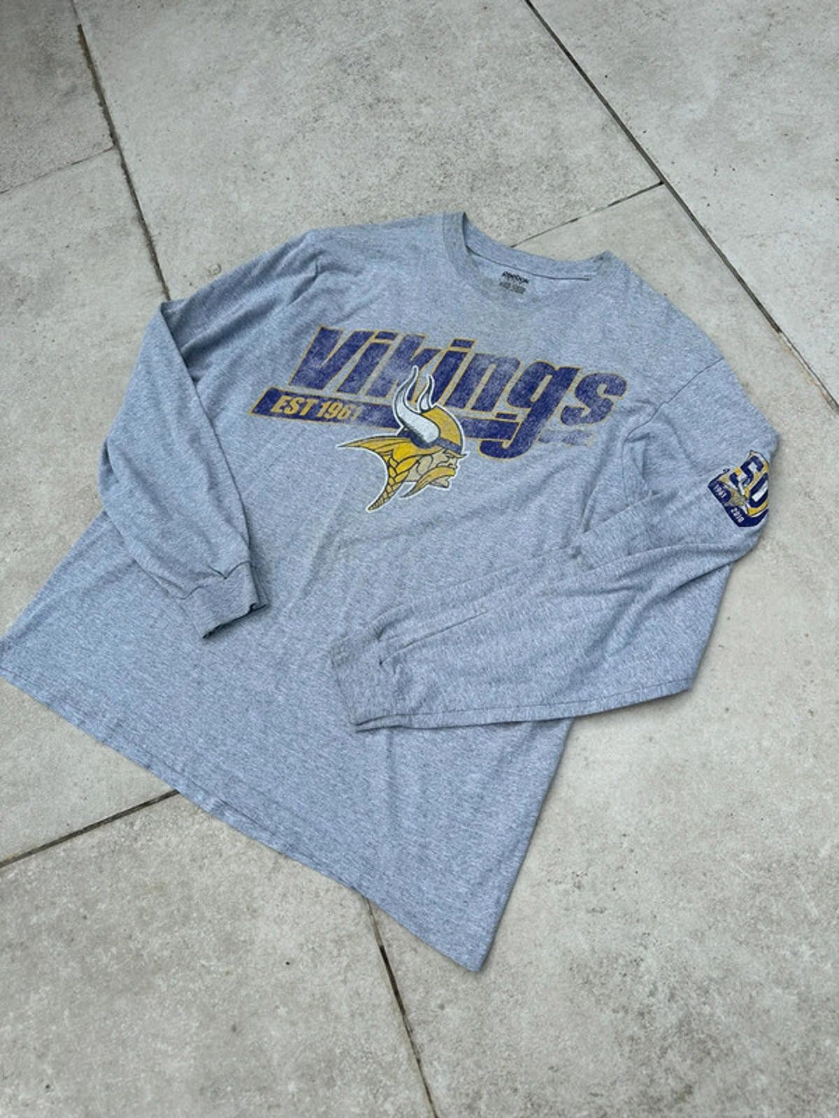 Reebok Reebok Vintage Vikings Longsleeve Size US L / EU 52-54 / 3 - 3 Thumbnail