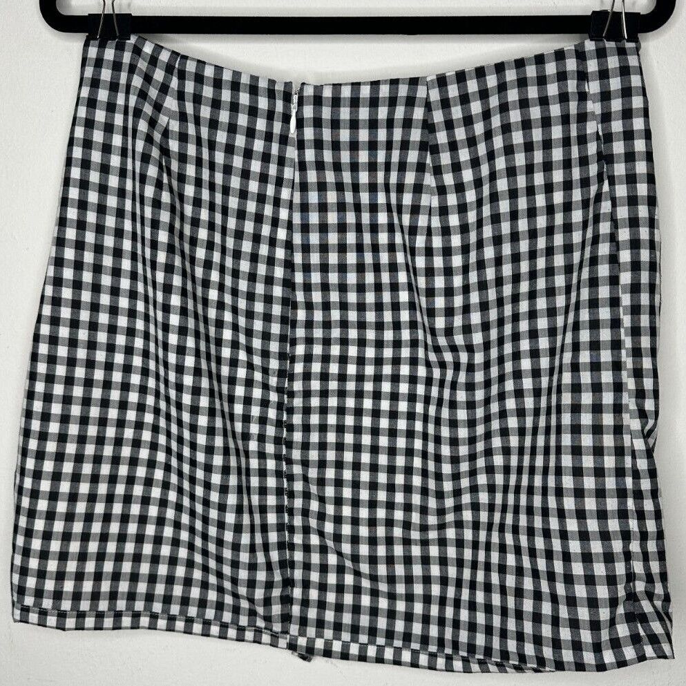 Other LOVERS + Friends Lisa Gingham Black White Check Mini Skirt L Size 36" / US 14 / IT 50 - 8 Thumbnail