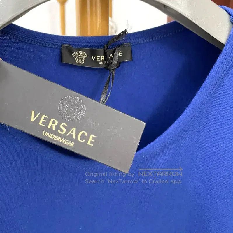 Versace Versace Blue Cotton Men's T-Shirt . Size US S / EU 44-46 / 1 - 3 Thumbnail
