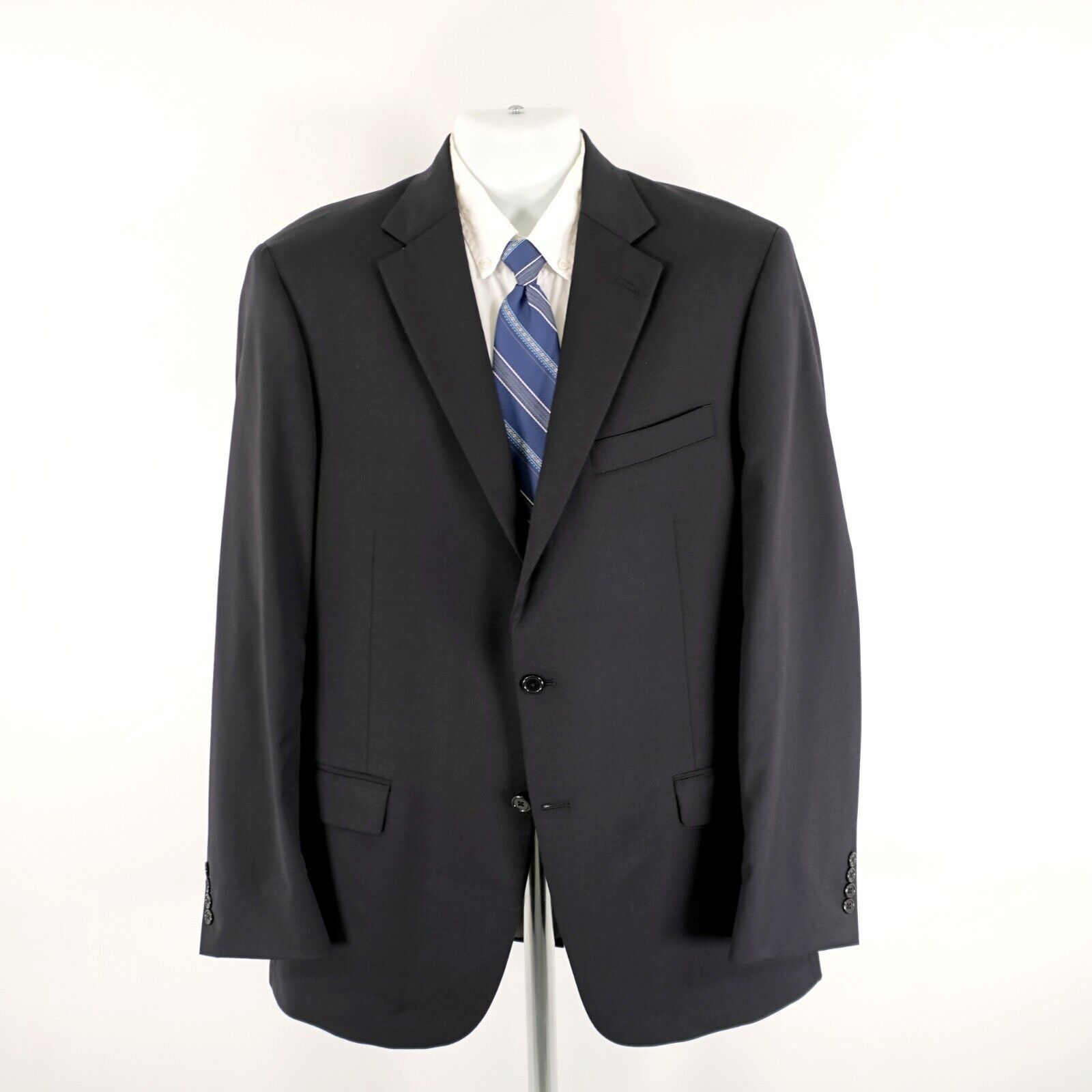 Hart Schaffner Marx Hart Schaffner Marx Wool Black 2 Button Blazer / Suit Jacket Size 44L - 5 Thumbnail