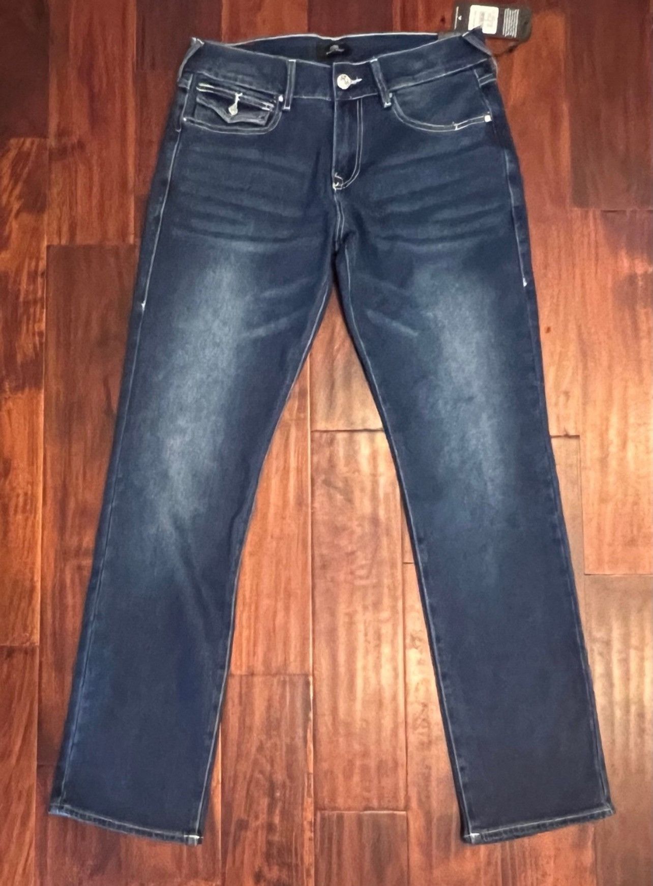 True Religion New True Religion Ricky Relaxed Straight Jeans Flap 31x34 Size US 31 - 8 Thumbnail
