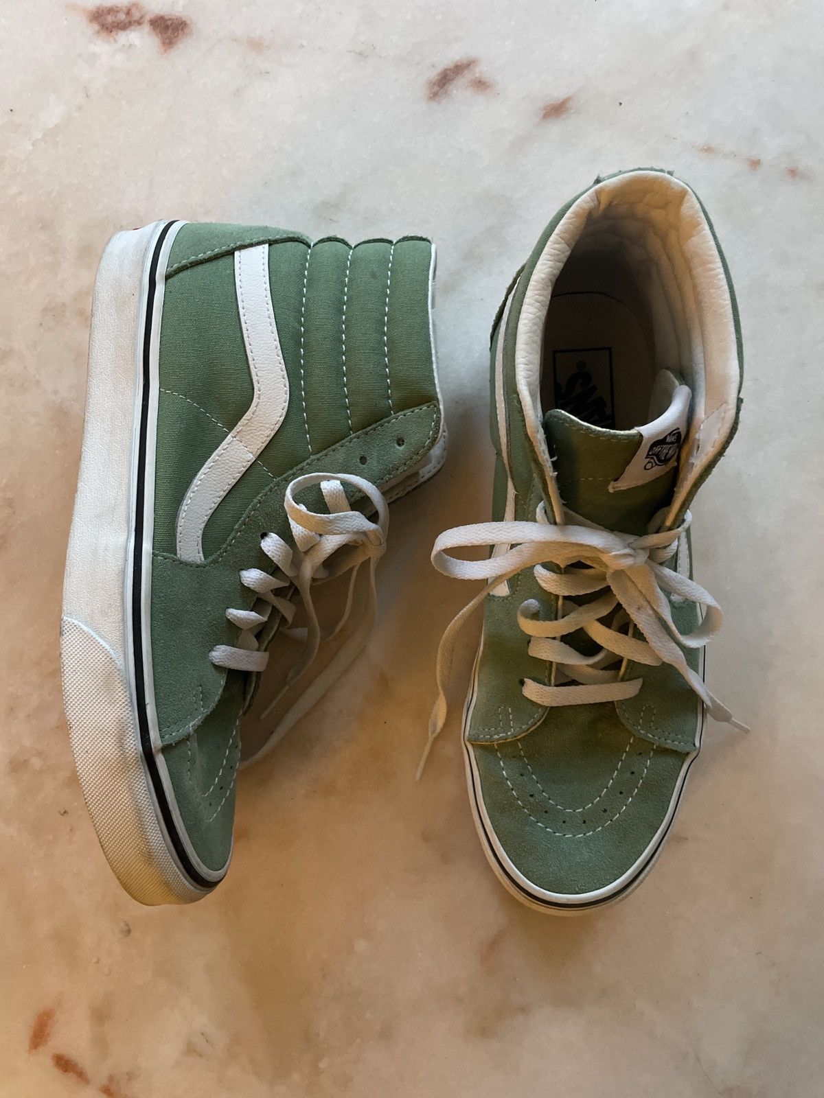 Vans Women's VANS Green Sk8 Hi Canvas & Suede Sneaker Size US 9.5 / IT 39.5 - 1 Thumbnail