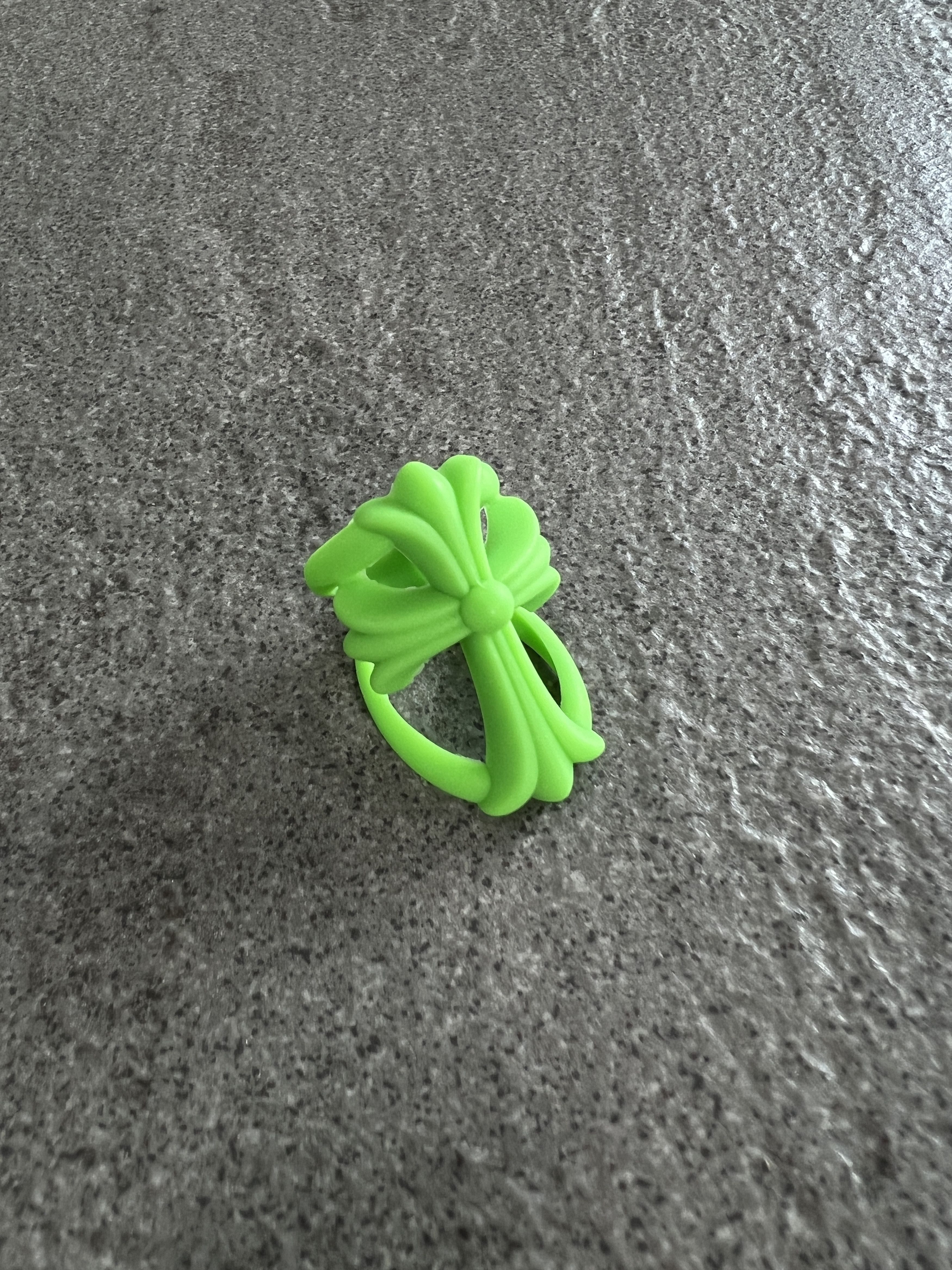 Chrome Hearts Chrome Hearts Neon Green Bow Rubber Ring 2022 Size ONE SIZE - 2 Thumbnail